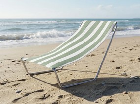 Összecsukható tengerparti napozóágy SAND, világoszöld csíkos
