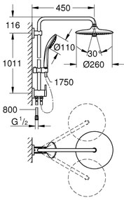 GROHE 27421002 - Zuhanyrendszer EUPHORIA 260 fényes króm