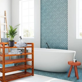 RUSTIC cipőtartó polc, 5 polc, 75x26x82cm, természetes barna Casaria