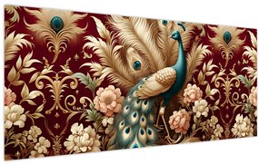 Kép – Elegáns páva (120x50 cm)