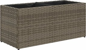 vidaXL szürke polyrattan kerti ültetőláda 2 cseréppel 72x30x32 cm