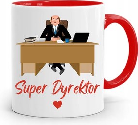 Igazgatónak Piros Szuper Igazgató Bögre fényképes nyomtatással