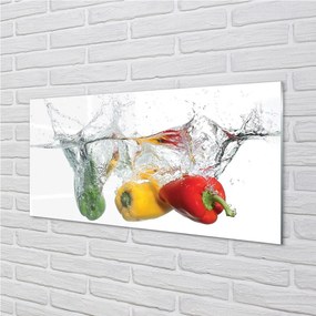 Üvegképek Színes paprika vízben 120x60cm