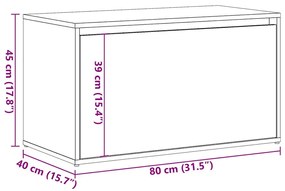 előszobapad 80x40x45 cm Régi fából készült fűrészáru
