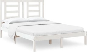 vidaXL Small Double fehér tömör fa ágykeret 120 x 190 cm