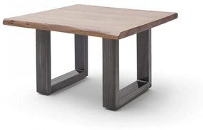 CARTAGENA dohányzó asztal akácfa 75x75cm - U alakú antikolt lábbal - Dió