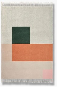 Zöld-téglavörös takaró 125x190 cm Brick – Mette Ditmer Denmark