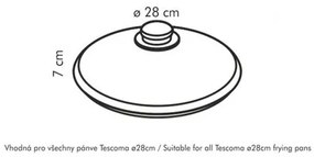 Tescoma UNICOVER üvegfedél, átmérő: 28 cm