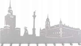 Fali ruhaakasztó kabát kulcsok 10 akasztóval Varsó grafikával