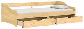 vidaXL IRUN tömör fenyőfa kanapéágy 2 fiókkal 90 x 200 cm