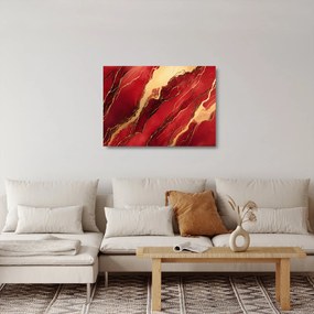Üveg kép - Vörös-arany márvány (70x50 cm)