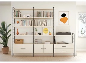Fekete fém moduláris polc 2 db 34x97 cm Dakota - Tenzo