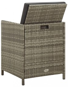 4 db szürke polyrattan kerti szék párnával