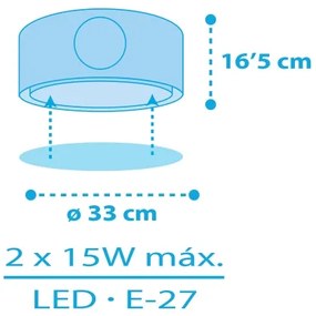 Dalber 60656 - Gyerek mennyezeti lámpa KALÓZ ISLAND 2xE27/15W/230V