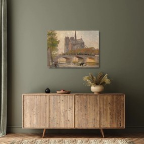 Üveg kép - Robert William Vonnoh, Notre Dame de Paris, reprodukciók (70x50 cm)