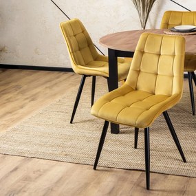 Mustársárga Bársony Étkezőszék RIO