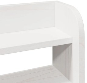 fehér tömör fenyőfa fejtámla polcokkal 180 cm