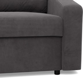 Zeus sarokkanapé, 2 ágyneműtartóval, döntött kartámasz, kordbársony, univerzális oldal, bonell töltet, szürke