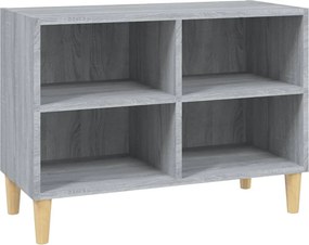 vidaXL szürke sonoma színű TV-szekrény tömör falábakkal 69,5x30x50 cm
