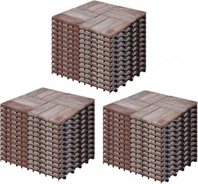 33 db tömör újrahasznosított fa padlólap 30 x 30 cm