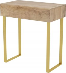 Fésülködőasztal konzol "lena" artisan tölgy 75cm, arany U fém