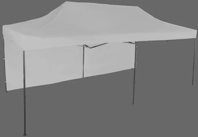 Gyorsan összecsukható sátor 3x6m - acél, 1 oldalfal, Szürke / antracit