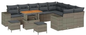 vidaXL Kerti Kanapé Szett párnával tárolóval párnával 12 pcs Szürke
