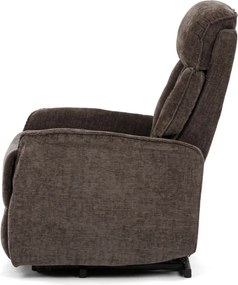 Barna elektromos relaxfotel kábeles vezérléssel, szövet kárpitozással, TV-H9727 BR2