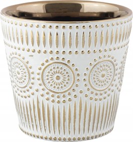 Paula kerámia kaspó Fehér Arany átm. 14cm