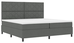 Boxspring Ágy Matraccal Sötét Szürke 200x200 cm Szövet