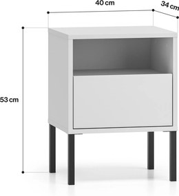 Harmona éjjeliszekrény 40 cm fiókkal - kasmír