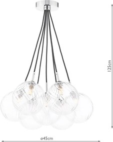 Dar Lighting modern függeszték elpis csiszolt króm darelp342-22