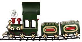 Nagy Zöld karácsonyi fém vonat 77x15x31 cm