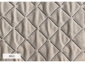 Bézs kárpitozott franciaágy tárolóhellyel ágyráccsal, 140x200 cm Sleepy Luna – Miuform