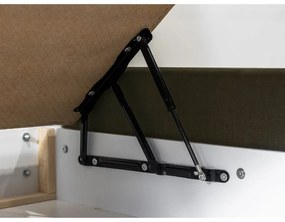 Sötétzöld kárpitozott franciaágy tárolóhellyel ágyráccsal 160x200 cm Jade – Bobochic Paris