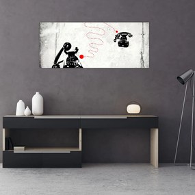 Kép - Telefon rajza Banksy stílusában (120x50 cm)