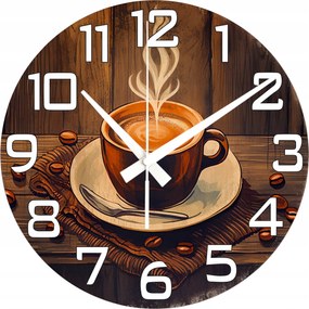 Dekoratív óra Kávé Retro Look Gyönyörű Ajándék Nagy Óra 45 cm