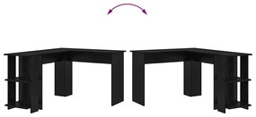 vidaXL Sarokíróasztal Fekete tölgy 140 x 113,5 x 75 cm Faanyag