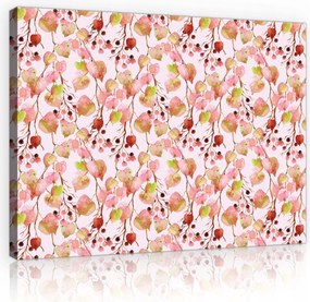 Vászonkép 60x40 Rózsaszín bogyók rózsaszín virágos hálószoba dísz Shebbi