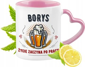 Borisz Bögre Rózsaszín Szív Alakú Füllel Kávé Ajándék