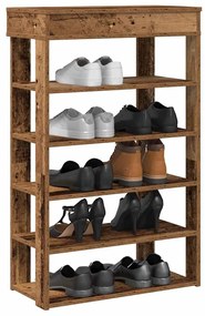antik fa szerelt fa cipőtartó 60x30x98 cm
