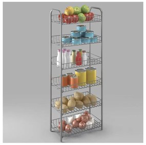 Fehér fém polcos tároló állvány 41x104 cm Monaco – Metaltex