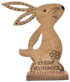InDecor Mangófából készült nyuszi KrásnéVelikonoce (Szép húsvétot), 24 x 5 x 30 cm