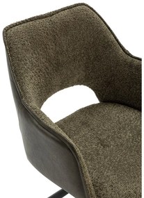 Zöld kárpitozott karfás étkezőfotel szett 2 db-os Mariel – Marckeric