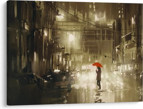 Kép - Nő egy esős éjszakán (70x50 cm)