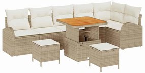 vidaXL Kerti Kanapé Szett párnával tárolóval 9 pcs Beige és krém
