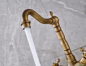 Álló EYN ANT2309 mosdócsaptelep két szeleppel és forgatható kifolyóval, több színváltozatban — ORB fekete — 24 cm