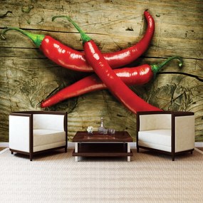 Fotótapéta - Chili paprika a fán (152,5x104 cm)