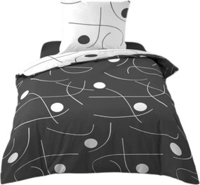 Fehér-sötétszürke egyszemélyes mikroszálas ágyneműhuzat 140x200 cm Sonate – douceur d'intérieur