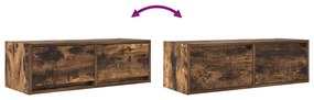 2 db füstös tölgy színű szerelt fa TV-szekrény 80x31x25,5 cm